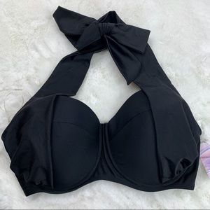 Forever 21 Black Swimwear Top Halter Sz 0X